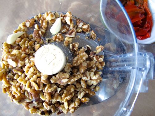 Making Muhammara: Spicy Roasted Red Pepper Walnut Dip