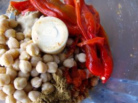Making Roasted Red Pepper Hummus