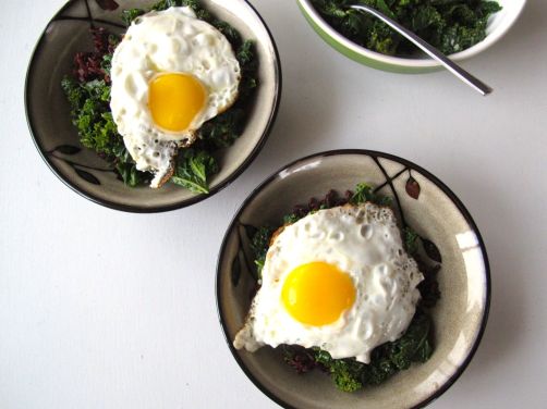 Kale and Fried Eggs over Black Rice Kale and Fried Eggs over Black Rice