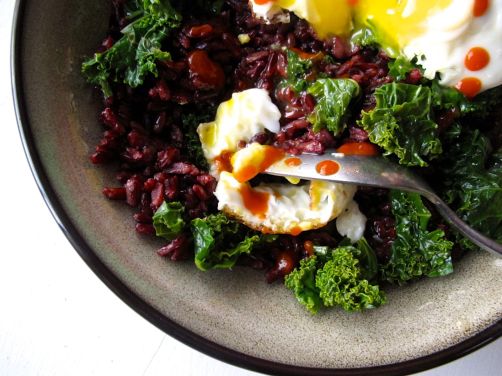 Kale & Fried Eggs over Black Rice Kale & Fried Eggs over Black Rice