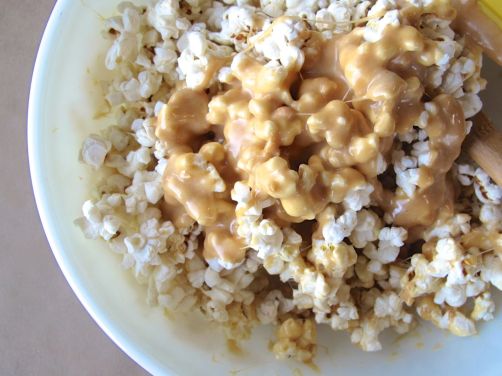 Making Peanut Butter Popcorn Balls with Chocolate
