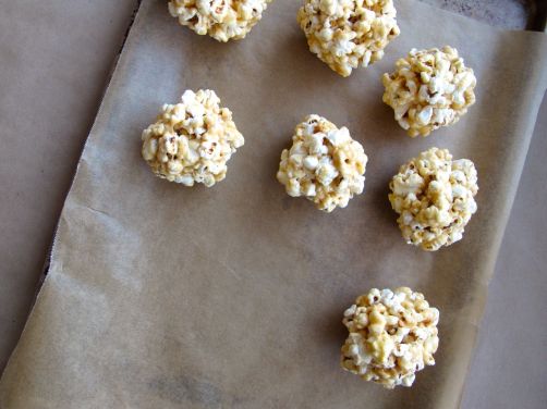 Making Peanut Butter Popcorn Balls with Chocolate