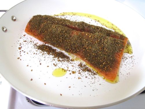 Making Za'atar Crusted Salmon