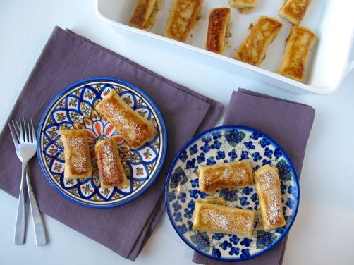 Pumpkin Cheese Blintzes, caramelized in butter and sugar
