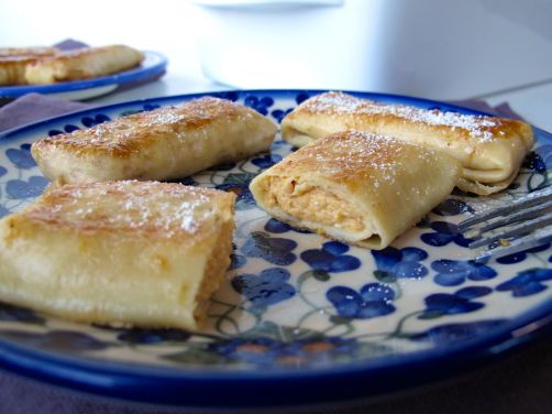 Pumpkin Cheese Blintzes