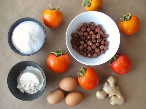 Ingredients for Persimmon Hazelnut Cake