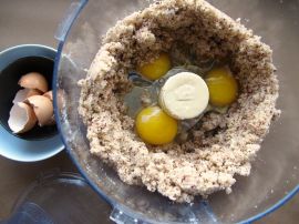 Making Persimmon Hazelnut Cake