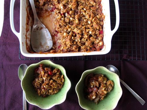 Pear Cranberry Crisp with cardamom (gluten-free)