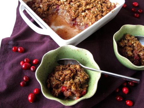 Pear Cranberry Crisp with cardamom (gluten-free)