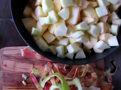 Making Homemade Applesauce for Cinnamon Apple Tamales