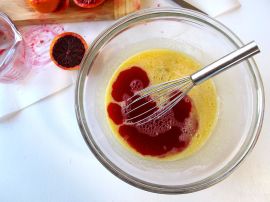 Mixing together the blood orange filling for Raspberry Blood Orange Bars Mixing together the blood orange filling for Raspberry Blood Orange Bars
