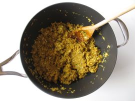 The pre-cooked Nepali Momo (Steamed Dumpling) filling