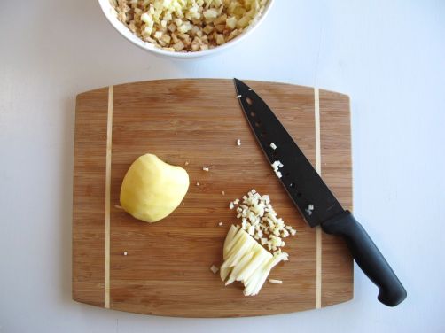 Dicing apples for Charoset Dicing apples for Charoset