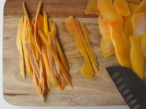 Making Candied Grapefruit Zest for Greyhound Granita Cocktails