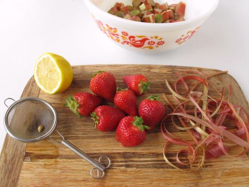 Making Brown Butter Strawberry Rhubarb Tart