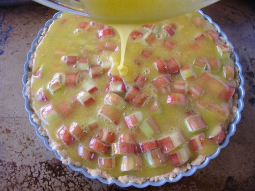 Making Brown Butter Strawberry Rhubarb Tart