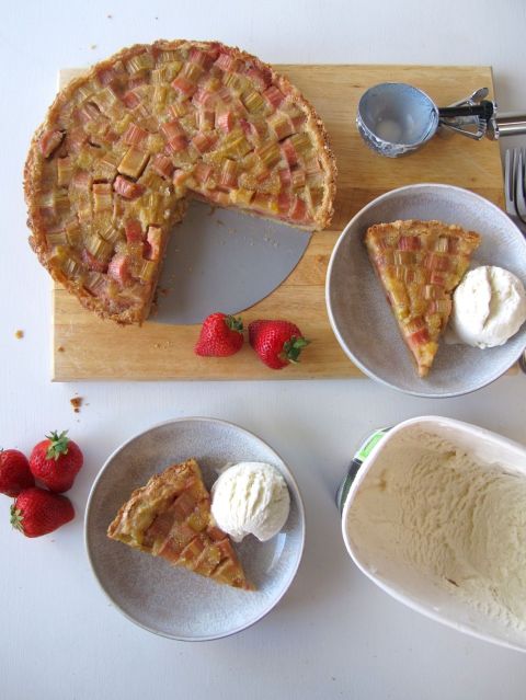 Brown Butter Strawberry Rhubarb Tart