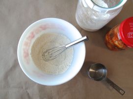 Making kimchijeon (kimchi pancake)