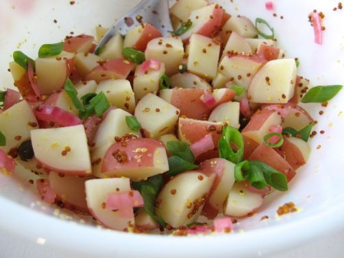 Whole-Grain Dijon Mustard Potato Salad with Quick-Pickled Red Onion 