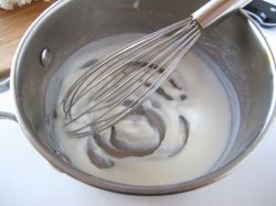 Making the rice paste for Cucumber Kimchi (Oi Sobagi)
