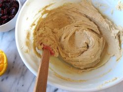 Making Orange Cardamom Cranberry Oatmeal Cookies