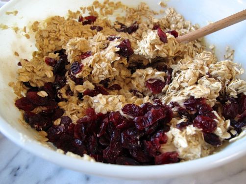 Making Orange Cardamom Cranberry Oatmeal Cookies