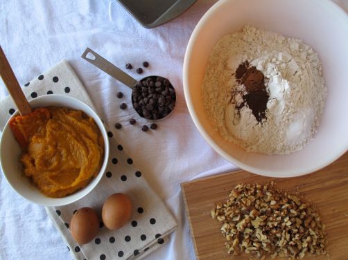 Ingredients for Pumpkin Chocolate Chip Bread
