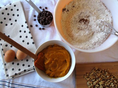Ingredients for Pumpkin Chocolate Chip Bread