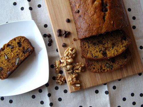 One-Bowl Pumpkin Walnut Chocolate Chip Bread