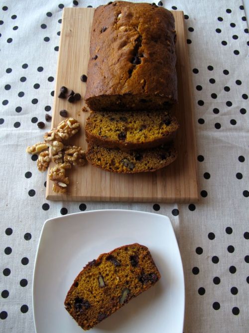 Pumpkin Walnut Chocolate Chip Bread