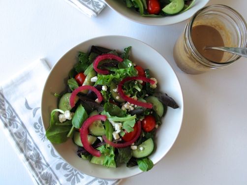 Balsamic Honey Vinaigrette and Mixed Greens Salad with Feta Cheese