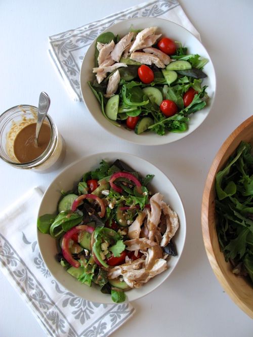 Balsamic Honey Vinaigrette and Warm Rotisserie Chicken Salad
