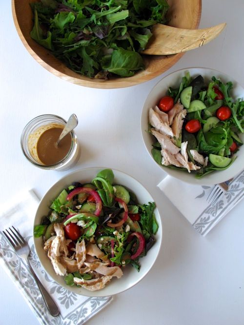 Balsamic Honey Vinaigrette and Warm Chicken Salad