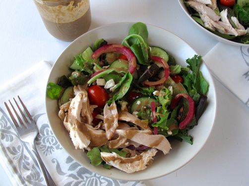 Balsamic Honey Vinaigrette and Warm Rotisserie Chicken Salad