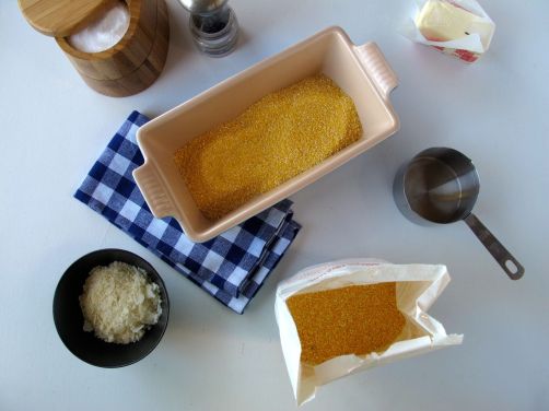 Making Parmesan Black Pepper Polenta (Baked, then Grilled)