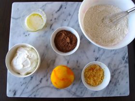 Ingredients for Orange Chocolate Pancakes