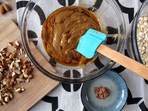 Making Almond Butter Chocolate Granola Bars