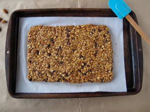 Almond Butter Chocolate Granola Bars, just before baking