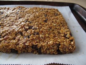 Almond Butter Chocolate Granola Bars, just before baking