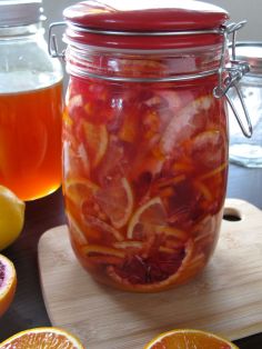 Preserving Blood Oranges and Lemons in Honey for homemade Yuzu-cha style citrus tea