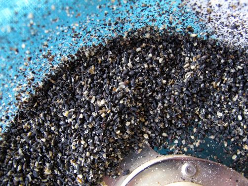 Making Black Sesame Hamantaschen Filling