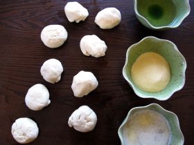 Balls of dough for Msemen Flatbread