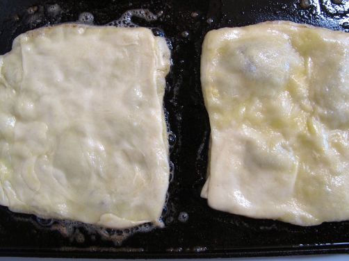 Frying Msemen (Moroccan Flatbread) in butter