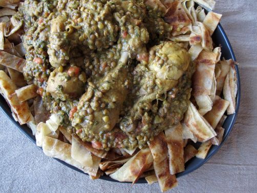 Chicken Rfissa and Msemen (Moroccan Fried Flatbread)