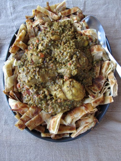 Chicken Rfissa and Msemen (Moroccan Fried Flatbread)