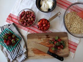 Ingredients for Strawberry Rhubarb Baked Oatmeal