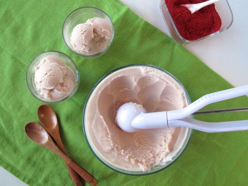 Rose Wine and Pomegranate Frozen Yogurt